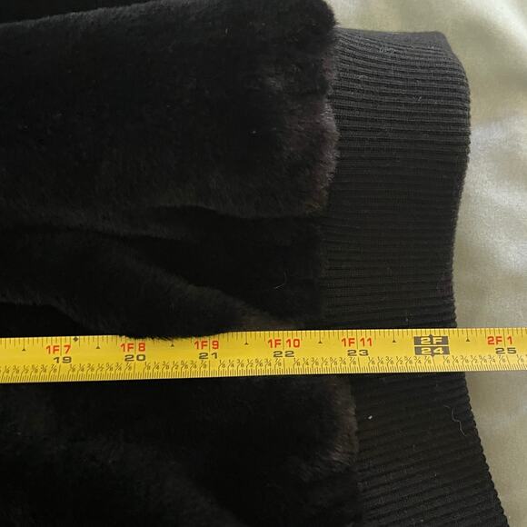 Lane Bryant Women’s Black Faux-Fur Hooded Bomber Jacket Size 18/20 NWT - Picture 9 of 9